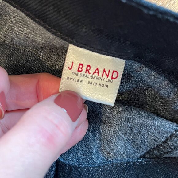 J Brand Black Jeans The Deal Skinny Leg Size 28 Noir Ankle Zip - Picture 7 of 10
